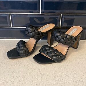 NWOB Steven black braided heels Size 9